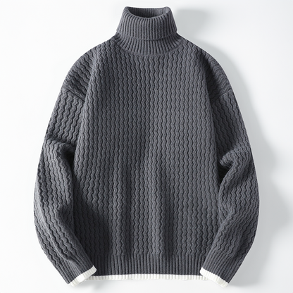 XAVIER THREADS CHEVRON KNIT TURTLENECK