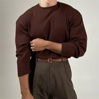 BECKHAM RIB KNIT CREWNECK SWEATER