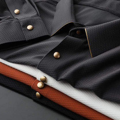 KENT DEVOÎR SARTORIAL WAFFLE KNIT DRESS SHIRT