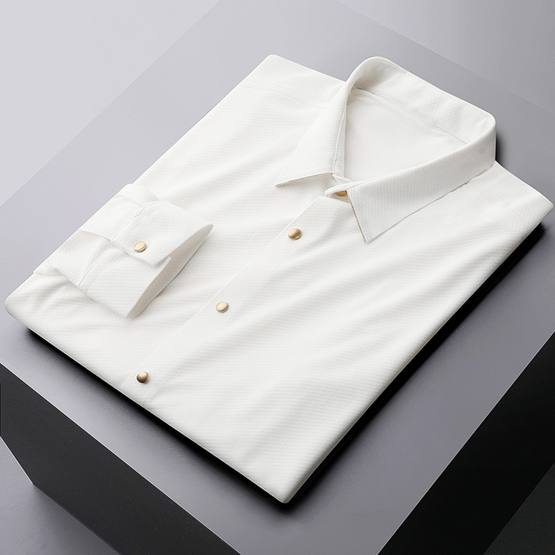KENT DEVOÎR SARTORIAL WAFFLE KNIT DRESS SHIRT