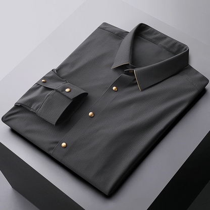 KENT DEVOÎR SARTORIAL WAFFLE KNIT DRESS SHIRT