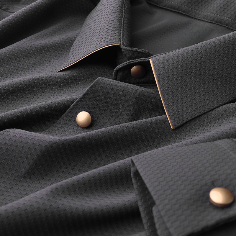 KENT DEVOÎR SARTORIAL WAFFLE KNIT DRESS SHIRT