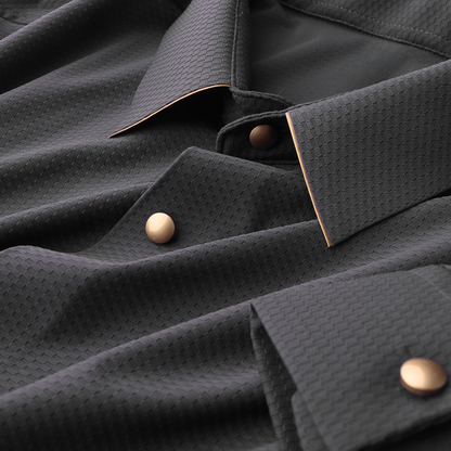KENT DEVOÎR SARTORIAL WAFFLE KNIT DRESS SHIRT