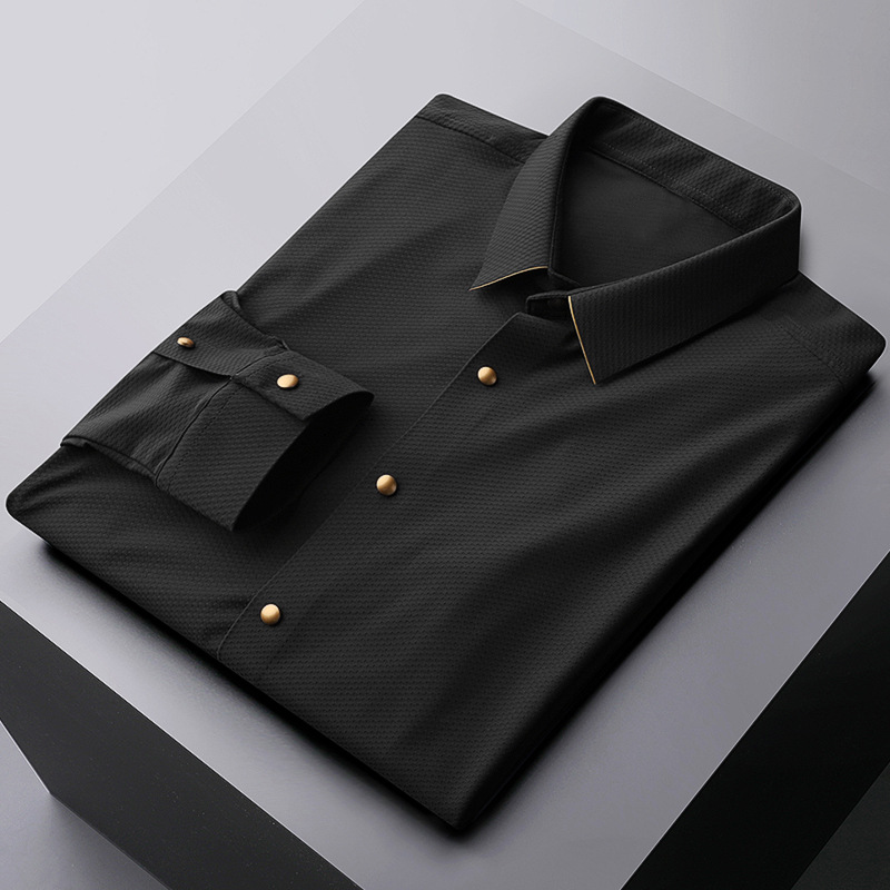 KENT DEVOÎR SARTORIAL WAFFLE KNIT DRESS SHIRT