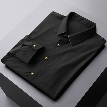 KENT DEVOÎR SARTORIAL WAFFLE KNIT DRESS SHIRT