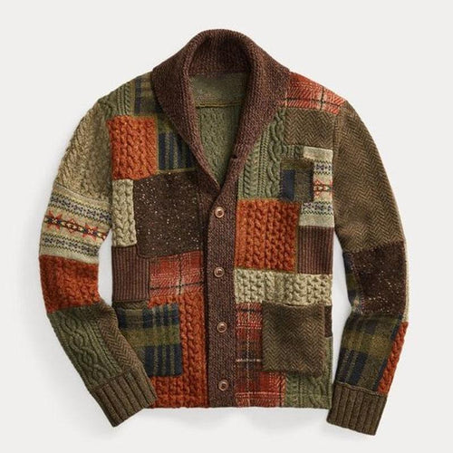 VERMILLON LEGACY PATCHWORK KNIT CARDIGAN