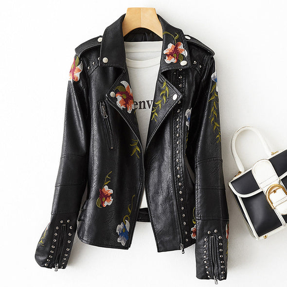 Arantique™ Floral Leather Jacket