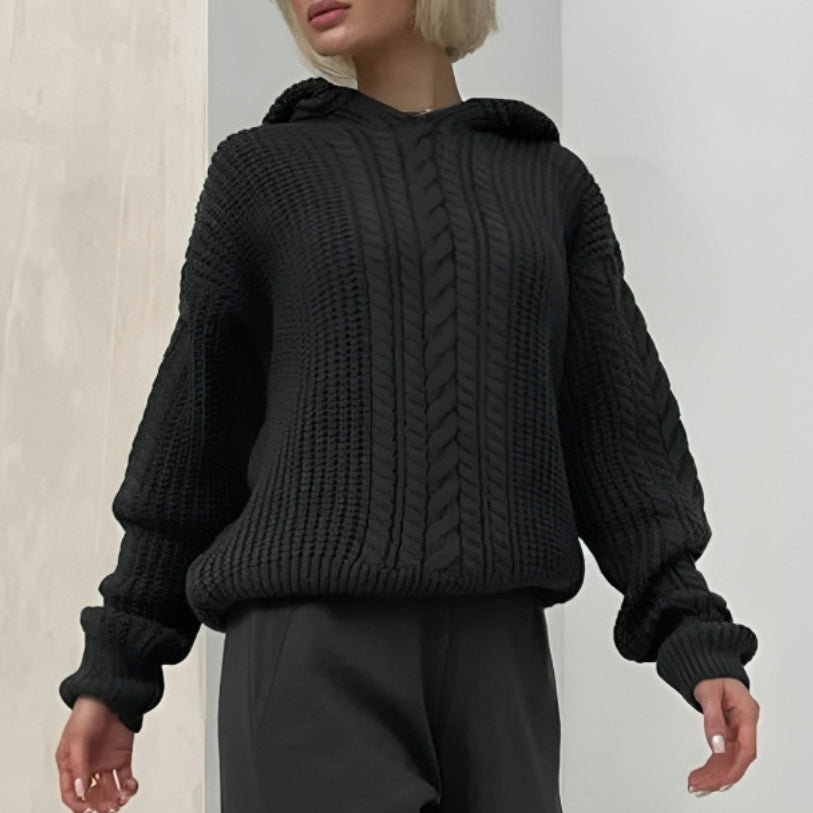 CECILLE™ COZY CABLE-KNIT HOODIE